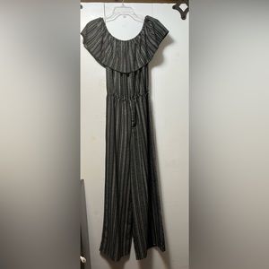 Black and White Stripe Jumpsuit